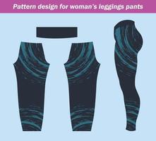 projeto de teste padrão abstrato para leggings femininos, calças, moda ginástica vetor