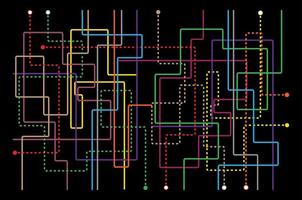 mapa do tubo do metrô. esquema de grade do vetor de transporte da cidade. mapa subterrâneo do metro. modelo de design de mapa dlr e crossrail.