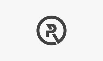 círculo logotipo letra r ou rp ou pr isolado no fundo branco. vetor