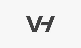 conceito de design de logotipo de letra vh isolado no fundo branco. vetor