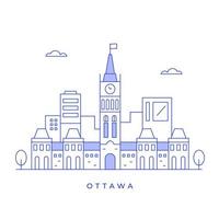 cidade moderna de ottawa em linha de arte vetor