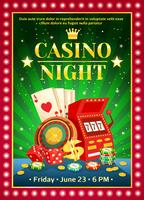 Cartaz brilhante do casino da noite vetor