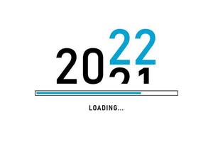 processo de carregamento antes do ano novo 2022. símbolo da celebração do ano novo 2022. banner festivo criativo com design moderno. vetor