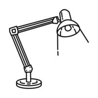 ícone da lâmpada do braço. doodle desenhado à mão ou estilo de ícone de contorno