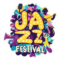 Composição do Festival de Jazz vetor