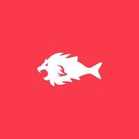 design de logotipo de peixe leão vetor
