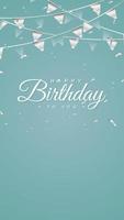 cartão de aniversário usando a cor verde tosca, design de plano de fundo de feliz aniversário. fundo limpo e simples para comemorar o aniversário. cartão de feliz aniversário vetor