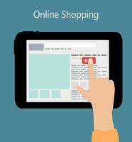 ilustração em vetor conceito plano de compras online