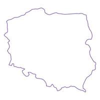 mapa da polônia em fundo branco vetor
