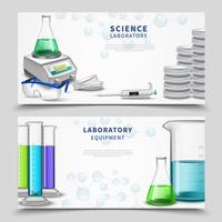 Banners de equipamentos de laboratório de ciência vetor