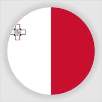 vetor de ícone de bandeira nacional malta plana arredondada