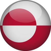 ilustração do ícone do botão da bandeira nacional arredondada da gronelândia vetor