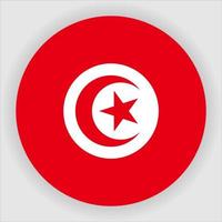 vetor de ícone de bandeira nacional plana arredondada tunísia