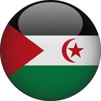 República democrática árabe sahrawi ícone do botão da bandeira nacional arredondada vetor