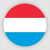 Vetor de ícone de bandeira nacional plana arredondada luxemburgo
