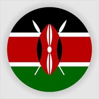 vetor de ícone de bandeira nacional plana arredondada do Quênia
