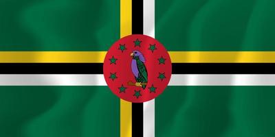 ilustração de fundo ondulação da bandeira nacional de dominica vetor