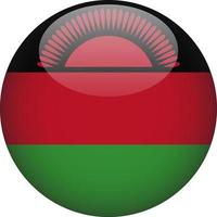 ilustração 3D do ícone do botão da bandeira nacional arredondada malawi vetor