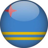 ilustração do ícone do botão da bandeira nacional arredondada em aruba vetor