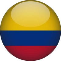 ilustração do ícone do botão da bandeira nacional arredondada na Colômbia vetor