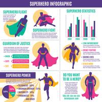 Layout de infográficos de super-herói vetor