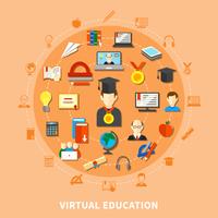 Composição de Educação Virtual vetor