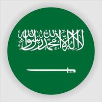 Arábia Saudita ícone plana arredondada bandeira nacional vetor