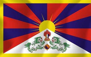 ilustração de fundo a ondulação da bandeira nacional do Tibete vetor