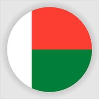 vetor de ícone de bandeira nacional plana arredondada de madagascar