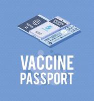 passaporte e bilhete de vacina vetor