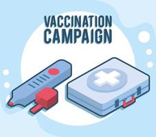 ícones de campanha de vacinação vetor