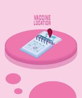 localização da vacina com calendário vetor