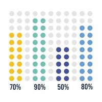 estatísticas infográfico bolas de cores vetor