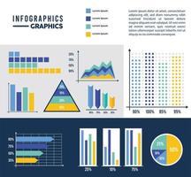 dez ícones de modelo de infográfico vetor