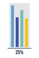 infográfico de barras de porcentagem de estatísticas vetor