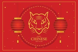 feliz ano novo chinês com modelo de tigre vetor