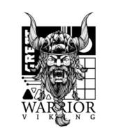 ilustração da silhueta do guerreiro viking vetor
