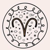 signo do zodíaco de Áries. horóscopo e astrologia. ilustração vetorial em um estilo simples. vetor