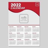 Modelo de design de calendário 2022 vetor