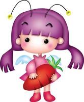 menina cartoon vector clipart fofo kawaii