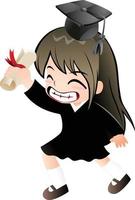 menina formatura vetor cartoon clipart kawaii