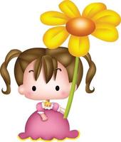 menina cartoon vector clipart fofo kawaii