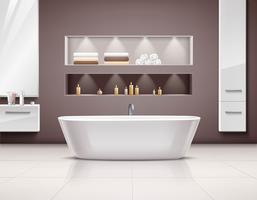 Design realista Interior de casa de banho vetor