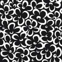 padrão floral sem costura preto e branco doodle papel de parede de ilustrações desenhadas à mão vetor