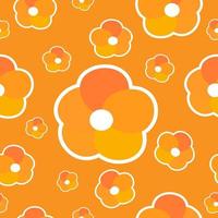 padrão de vetor sem costura fundo floral flores de laranja bela ilustração simples