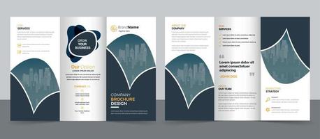 design de modelo de brochura com três dobras de negócios modernos corporativos criativos. vetor
