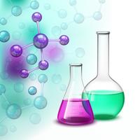 Composição colorida da molécula e dos vasos