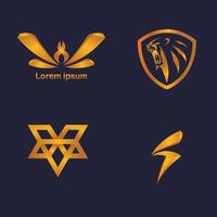 conjunto de logotipo dourado vetor