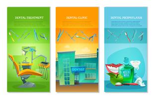 Conjunto de Banners verticais plana de dentista 3 vetor