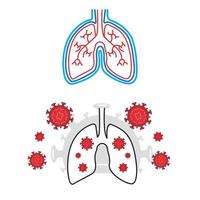 ilustração do projeto do pulmão vetor